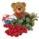 red roses with teddy and chocolates. Spain